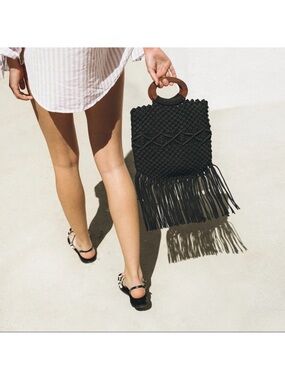 NWT Danielle Nicole Macrame Knotted Handbag